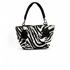 Chic Zebra Pattern Tote with Black Handles